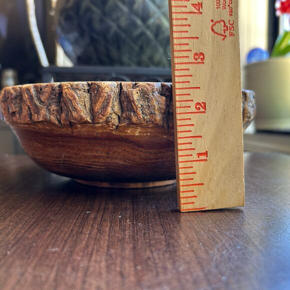 Vintage MCM Modern Wood Tree Bark Bowl Live Edge - Picture 9 of 10
